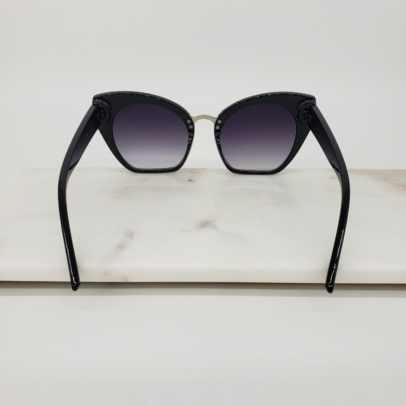 New Black Oversized Cateye Sunglasses - Picture 4 of 6